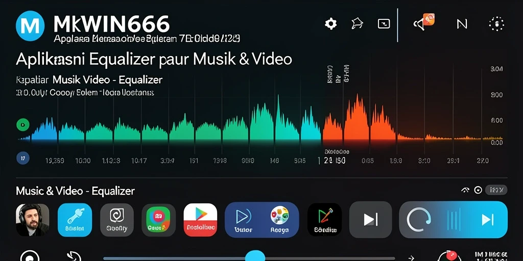 Antarmuka utama MKWIN666 menampilkan berbagai kontrol Equalizer dengan tampilan yang user-friendly.