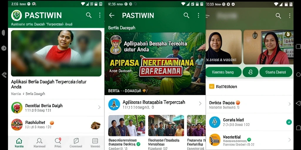 Antarmuka menarik PASTIWIN untuk berita daerah.