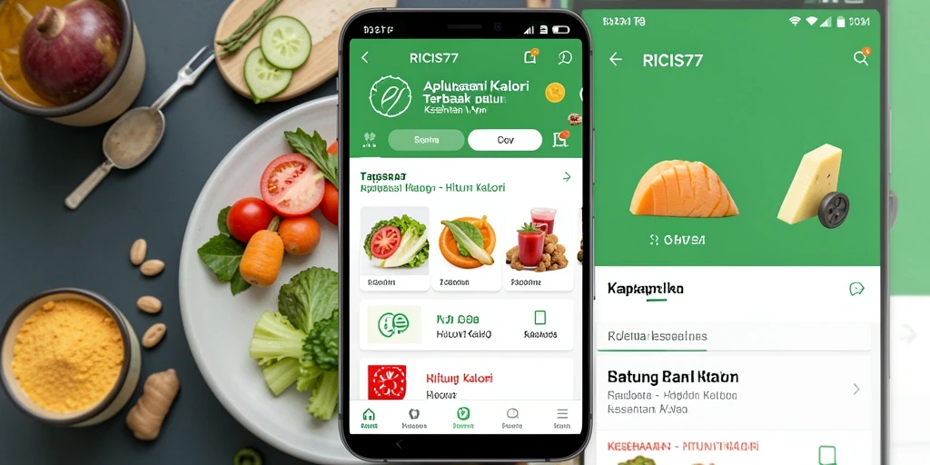 Tampilan antarmuka RICIS77 yang user-friendly untuk menghitung kalori.
