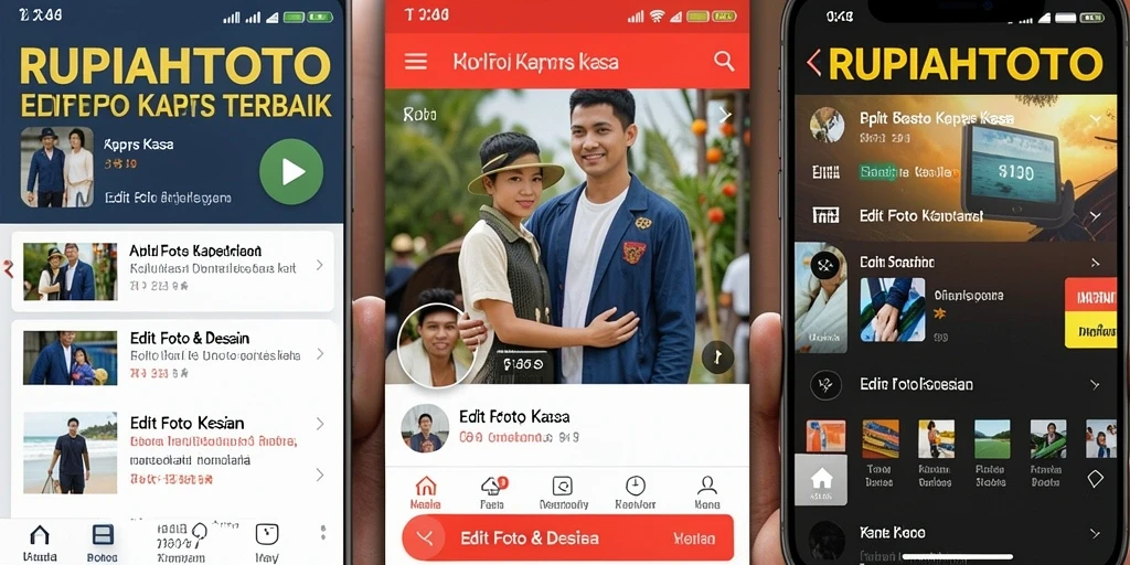 Antarmuka pengguna RUPIAHTOTO untuk Edit Foto Kertas Kaca.