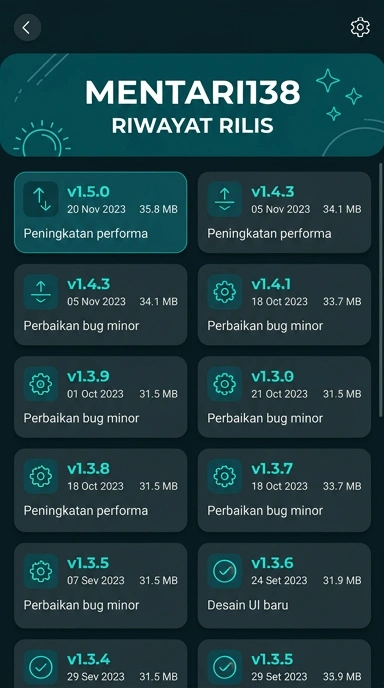 Tampilan riwayat versi mentari138